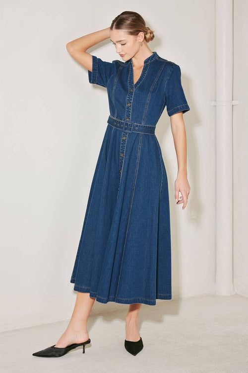 Rose Midi Dress Indigo