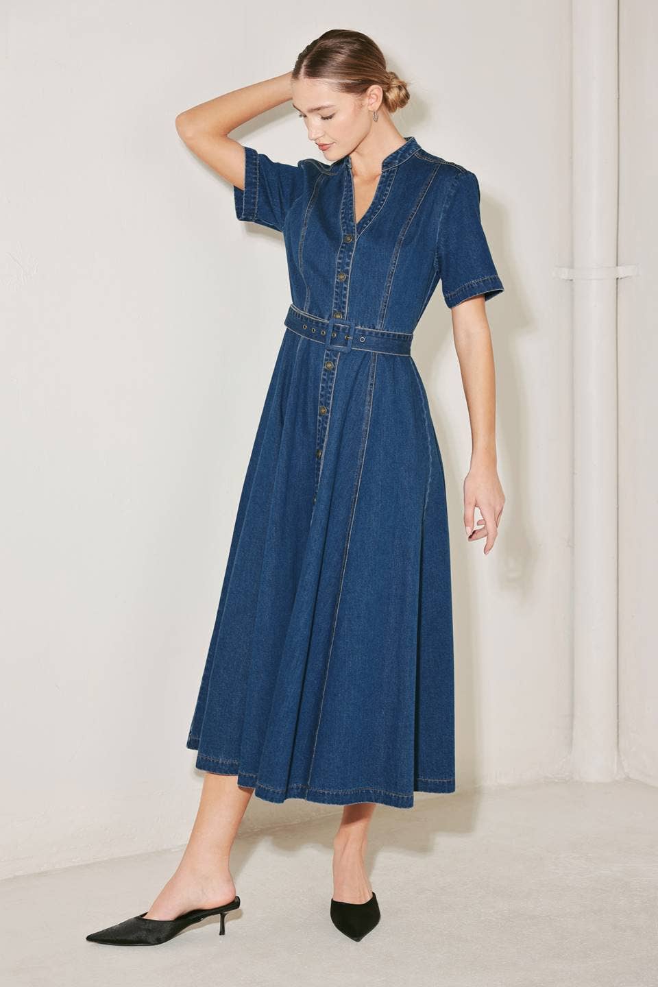 Rose Midi Dress Indigo