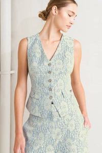 Lace Vest Light Blue
