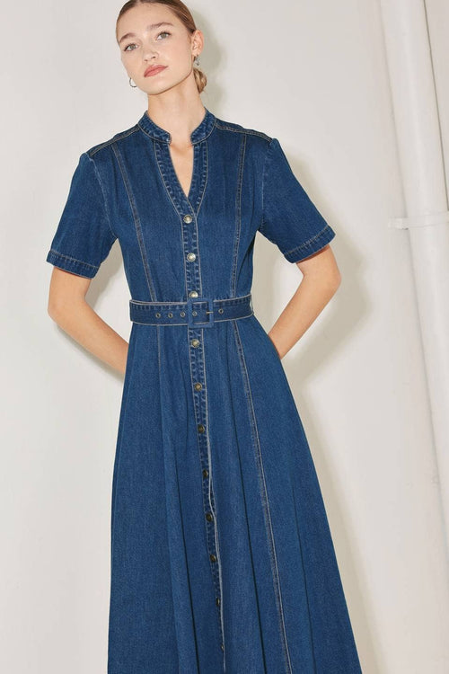 Rose Midi Dress Indigo