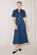 Rose Midi Dress Indigo