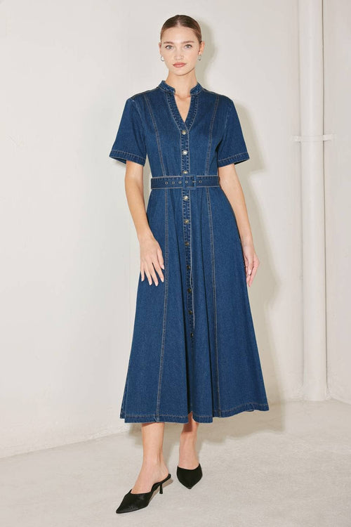 Rose Midi Dress Indigo