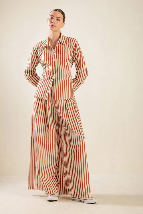 Aria Top Taupe Rust