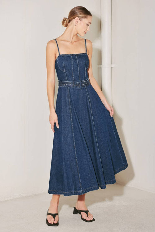 Denim Midi Dress Indigo