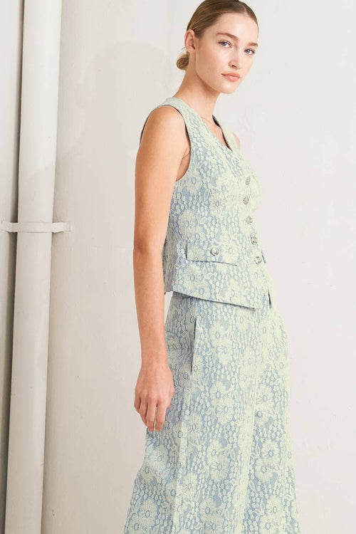 Lace Vest Light Blue