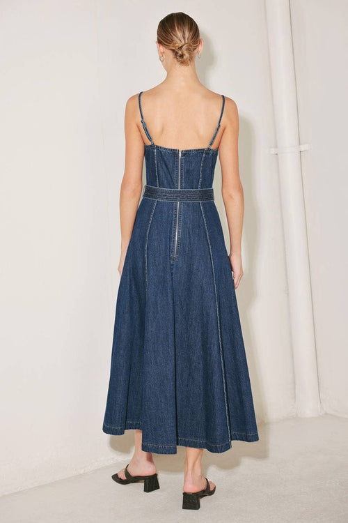 Denim Midi Dress Indigo