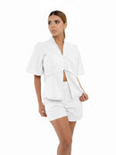 Aura Top Lino White