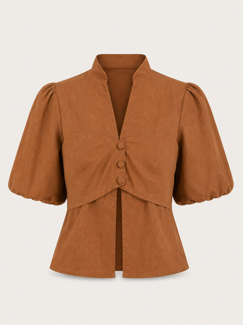 Aura Top Lino Brown