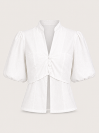 Aura Top Lino White