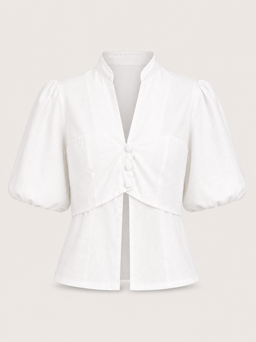 Aura Top Lino White