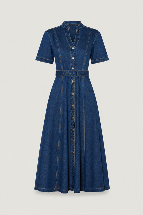Rose Midi Dress Indigo