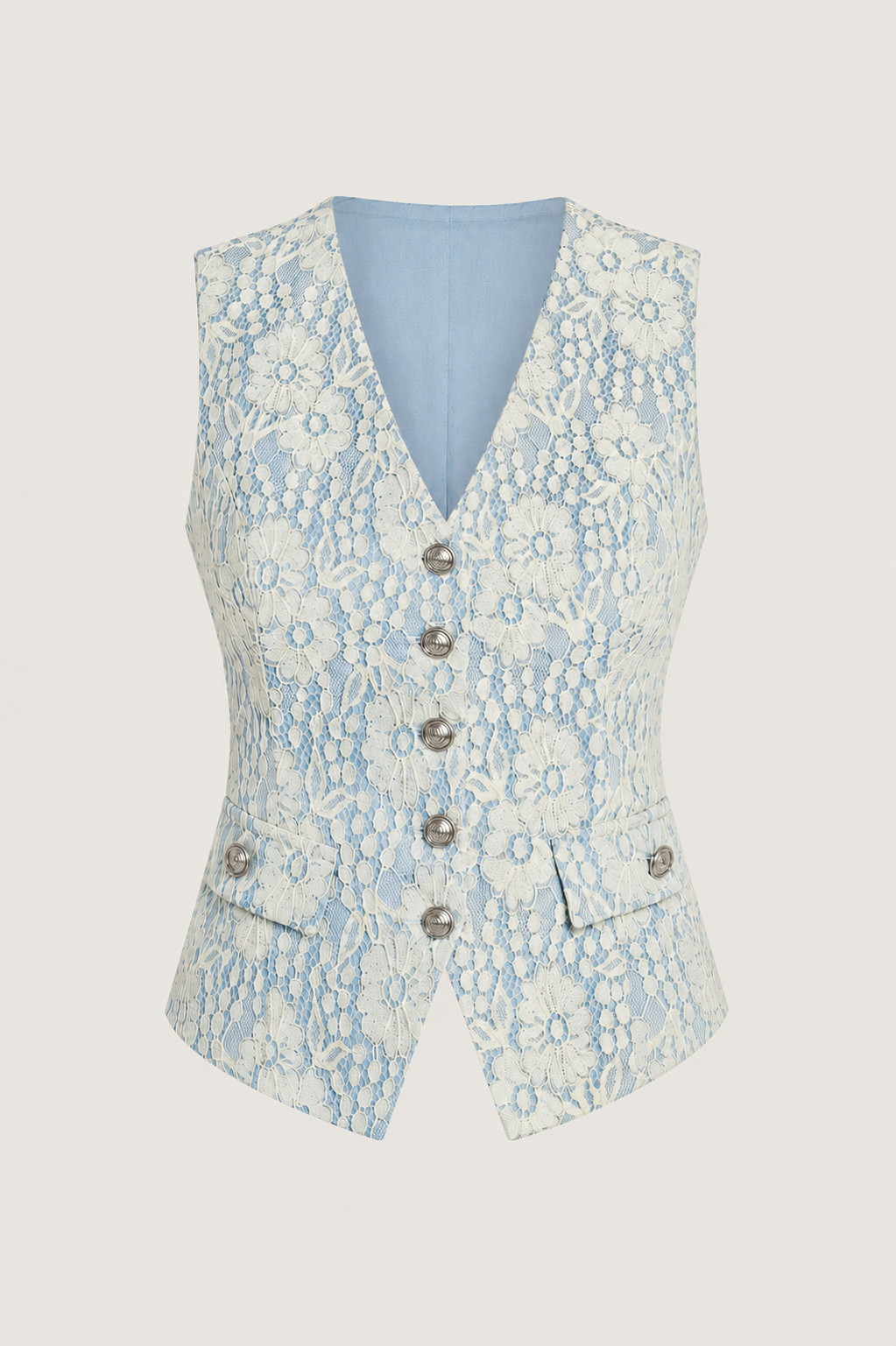 Celeste Lace Vest Light Blue