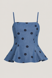 Indigo Polka Dot Top