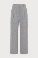 Margot Herringbone Woven Trousers Gray