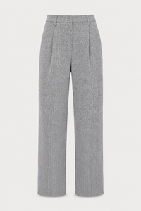 Margot Herringbone Woven Trousers Gray