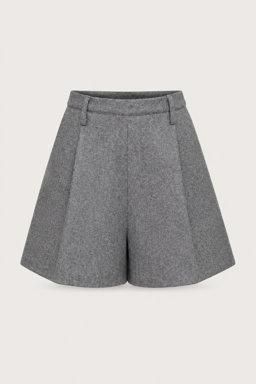 Blaire Pleated Shorts Gray