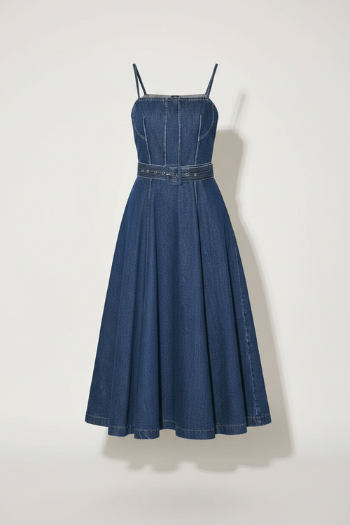 Denim Midi Dress Indigo