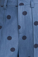 Polka Dot Denim Pant