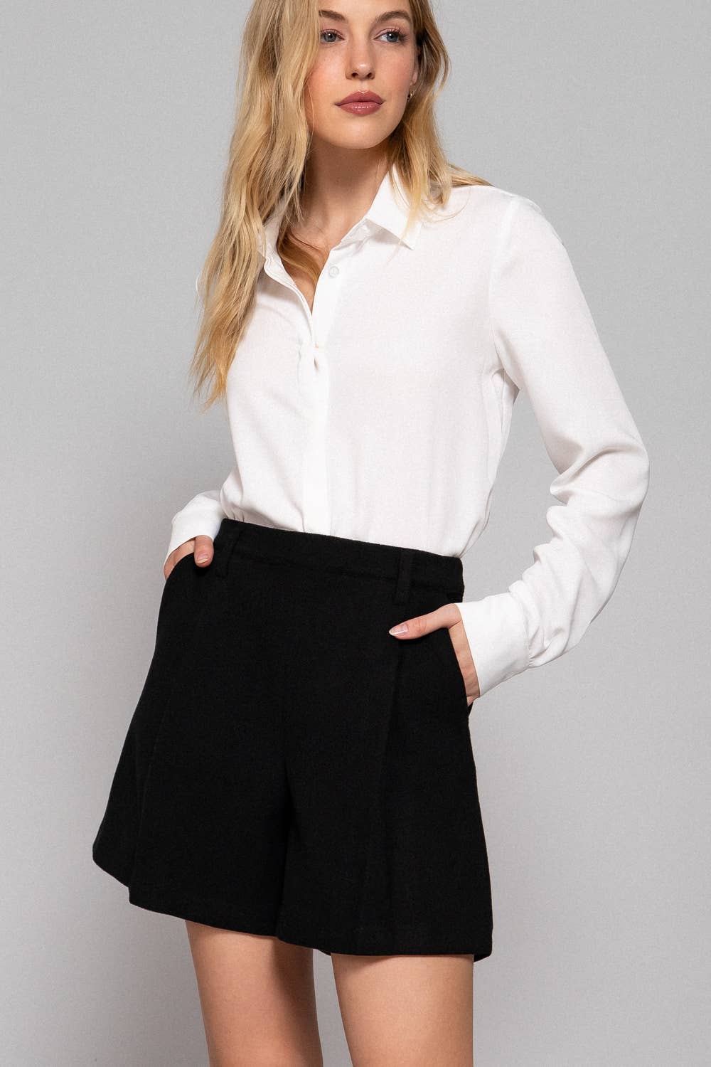 Blaire Pleated Shorts Black