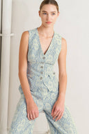 Lace Vest Light Blue