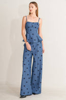 Polka Dot Denim Pant