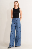 Polka Dot Denim Pant
