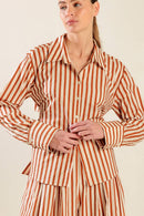 Aria Top Taupe Rust