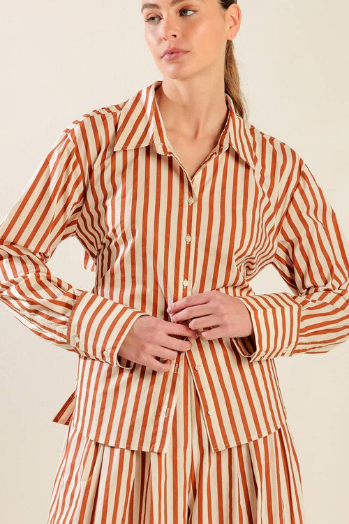 Aria Top Taupe Rust
